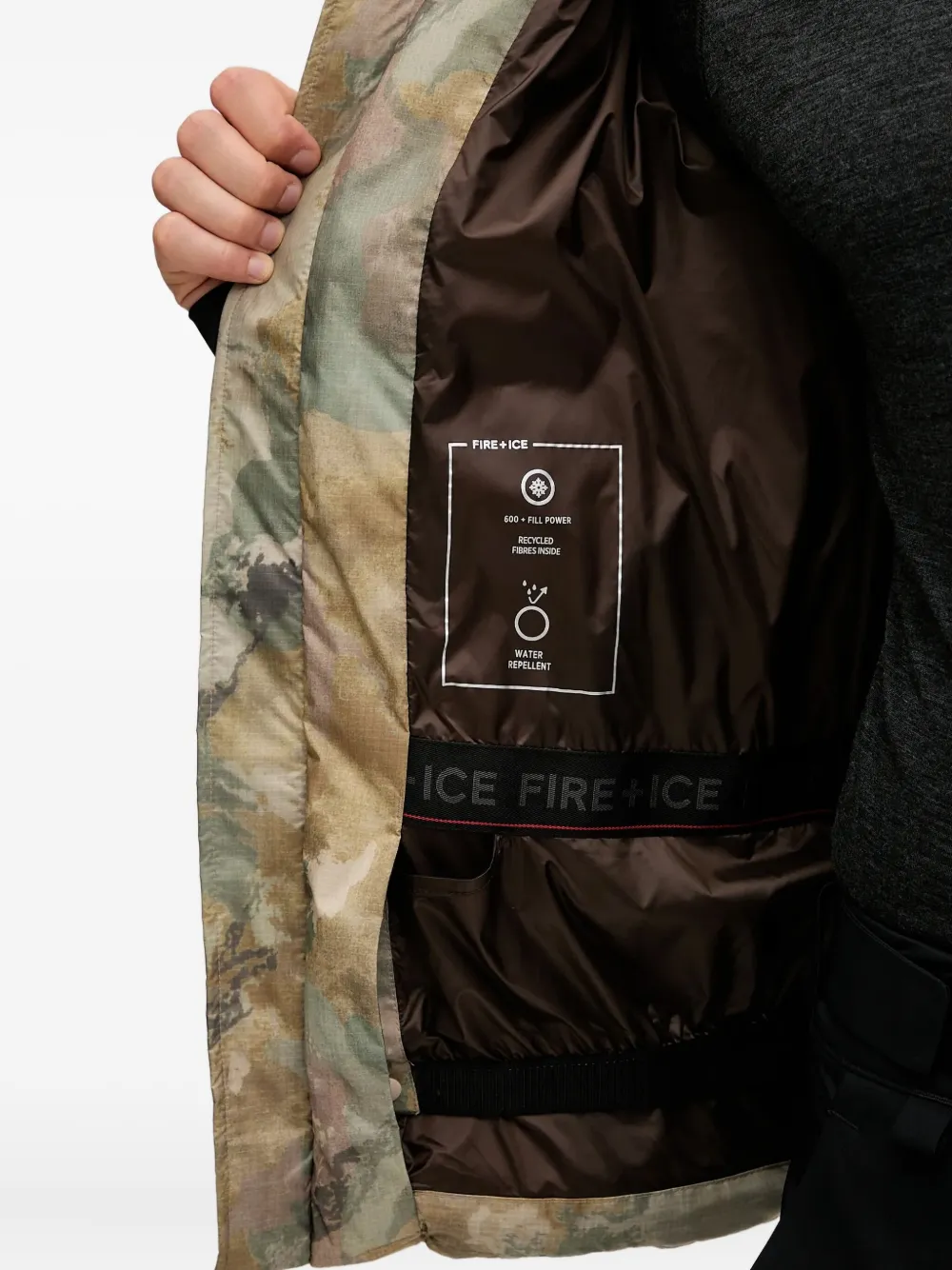 Bogner Fire+ice Camouflage-pattern Hooded Ski Jacket In Neutral