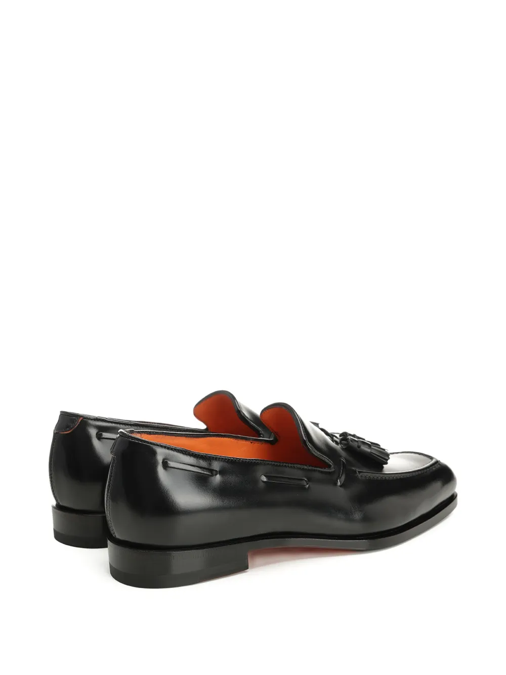 Santoni Leren loafers met email Zwart