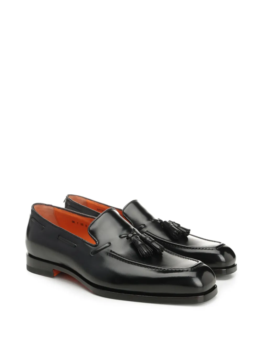 Santoni Leren loafers met email - Zwart