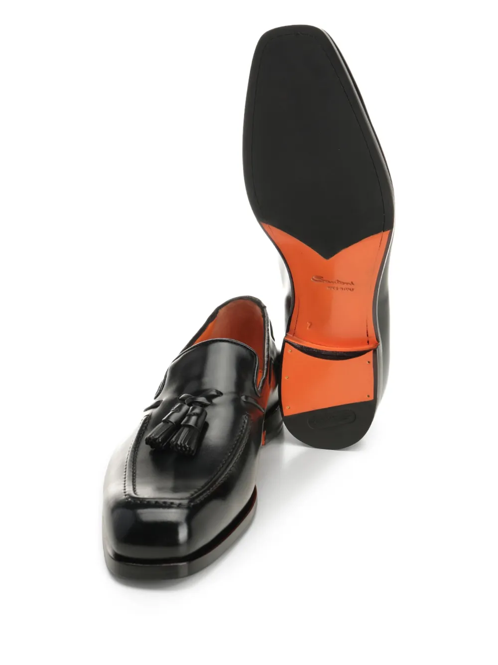 Santoni Leren loafers met email Zwart