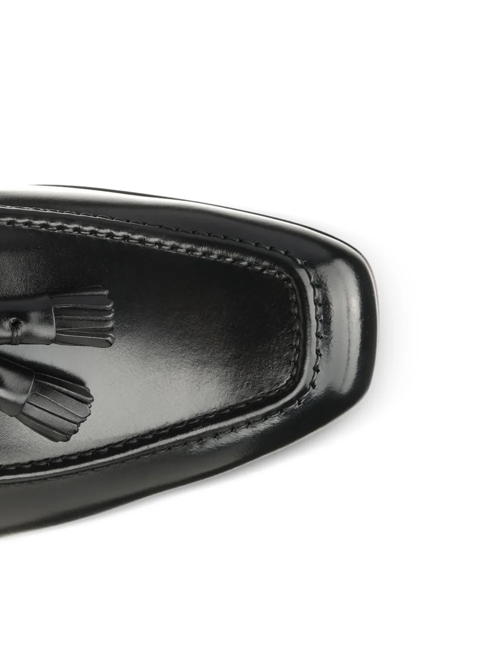 Santoni Leren loafers met email Zwart
