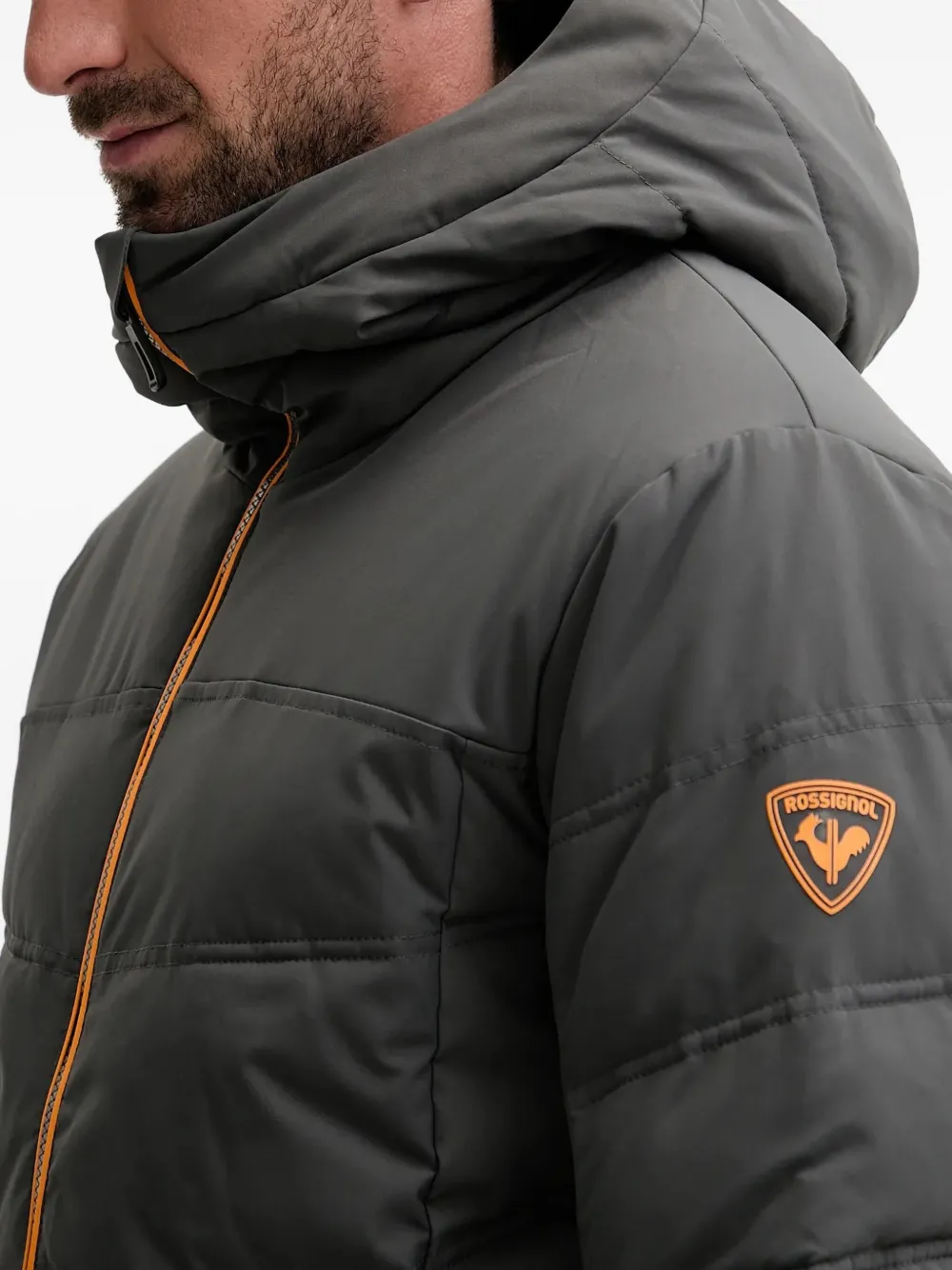 Rossignol Hooded Zip-fastening Ski Jacket In Gray