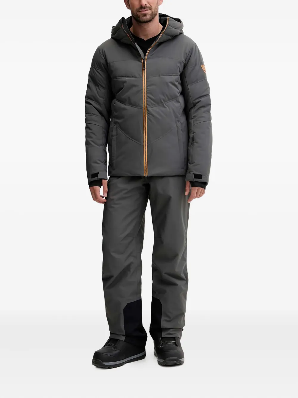 Rossignol Hooded Zip-fastening Ski Jacket In Gray