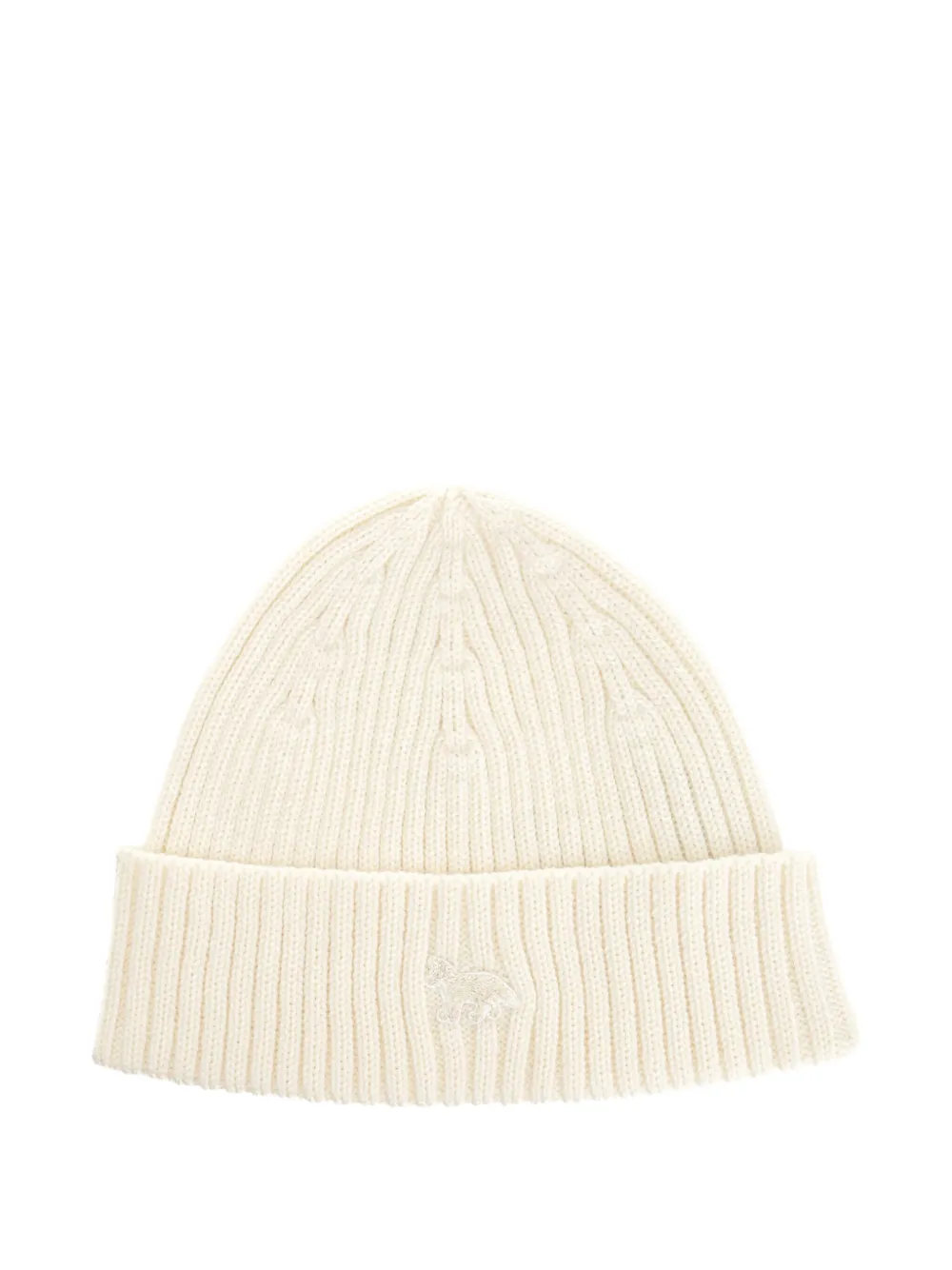 Maison Kitsuné Baby Fox Beanie Hat In White