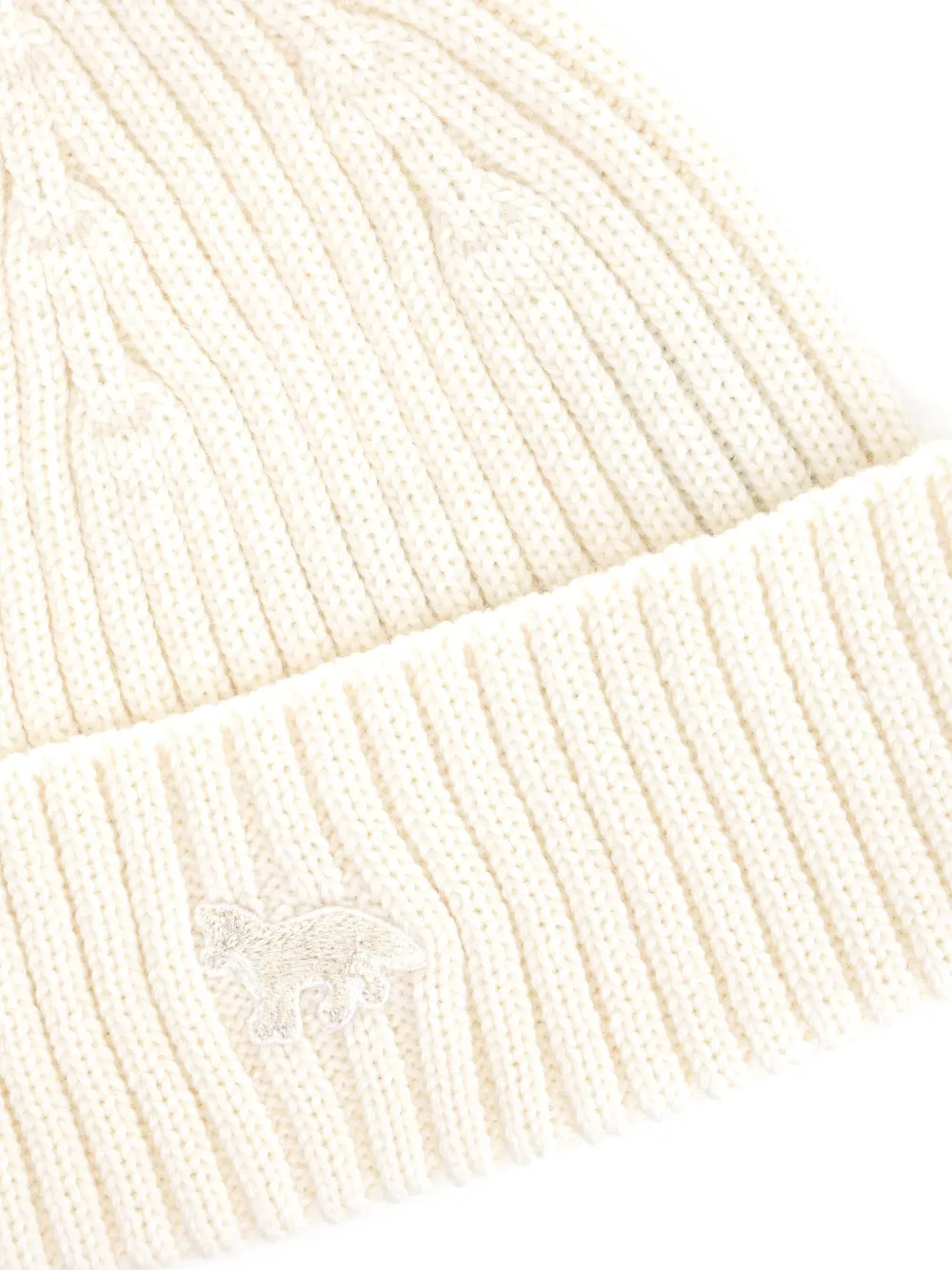 Maison Kitsuné Baby Fox Beanie Hat In White