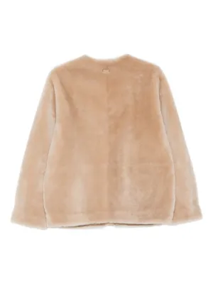 ★AGNONA アニオナ カーフレザー ベスト ジャケット 48 L ブラウン Agnona - AGNONA(アニオナ) イタリア製 襟レザーカシミヤコート