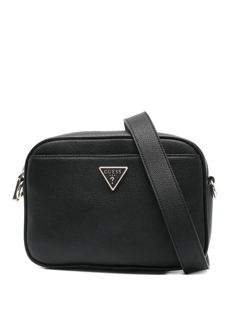 Guess Usa Meridian Ii Logo-plaque Cross Body Bag In Black