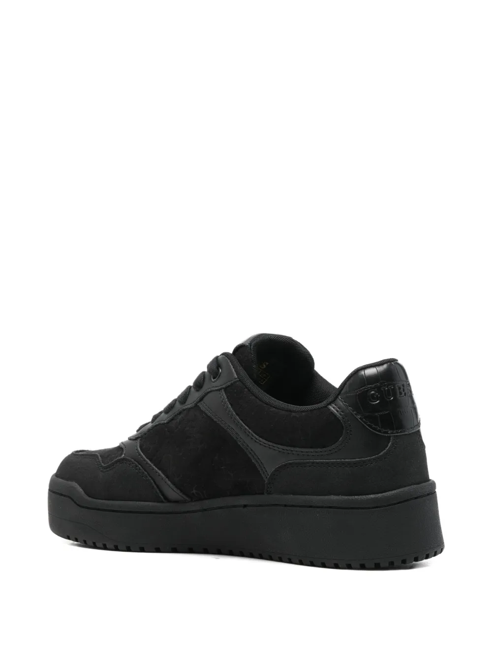Guess Usa Miram9 Logo-plaque Sneakers In Black