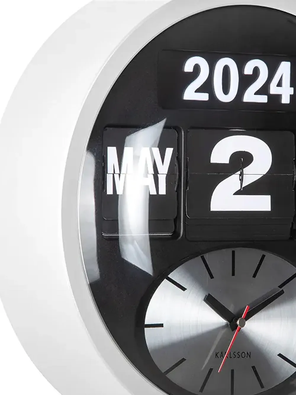  Karlsson Calendar Analogue Clock - White 