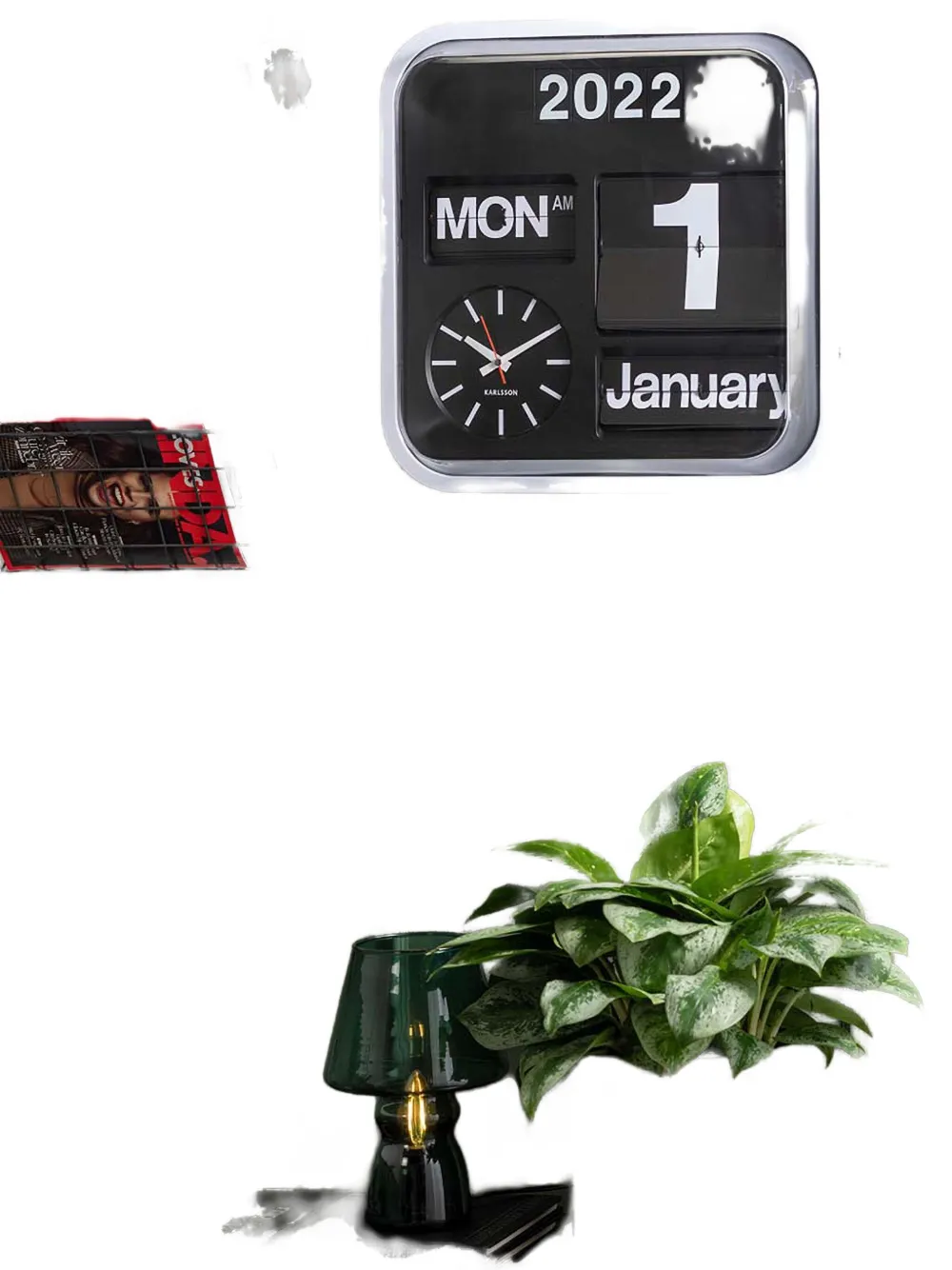 Karlsson Big Flip Wall Clock (43cm X 43cm) In Black
