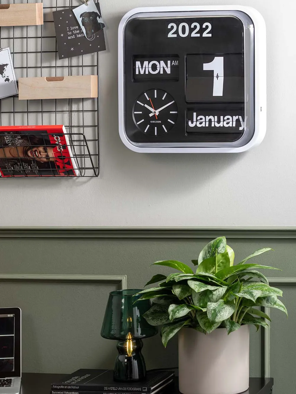 Karlsson Big Flip Wall Clock (43cm x 43cm) | Black | FARFETCH