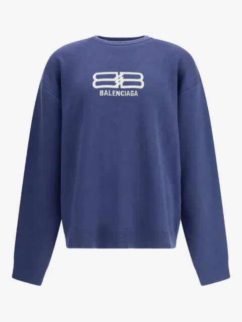 Balenciaga suéter con logo y cuello redondo