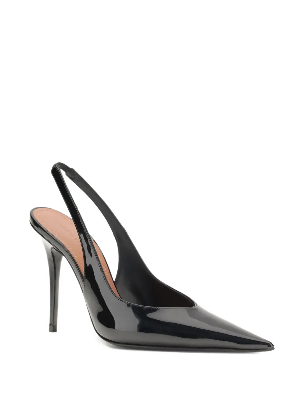 Amina Muaddi 105 mm Anok Sling slingback pumps met puntige neus Zwart
