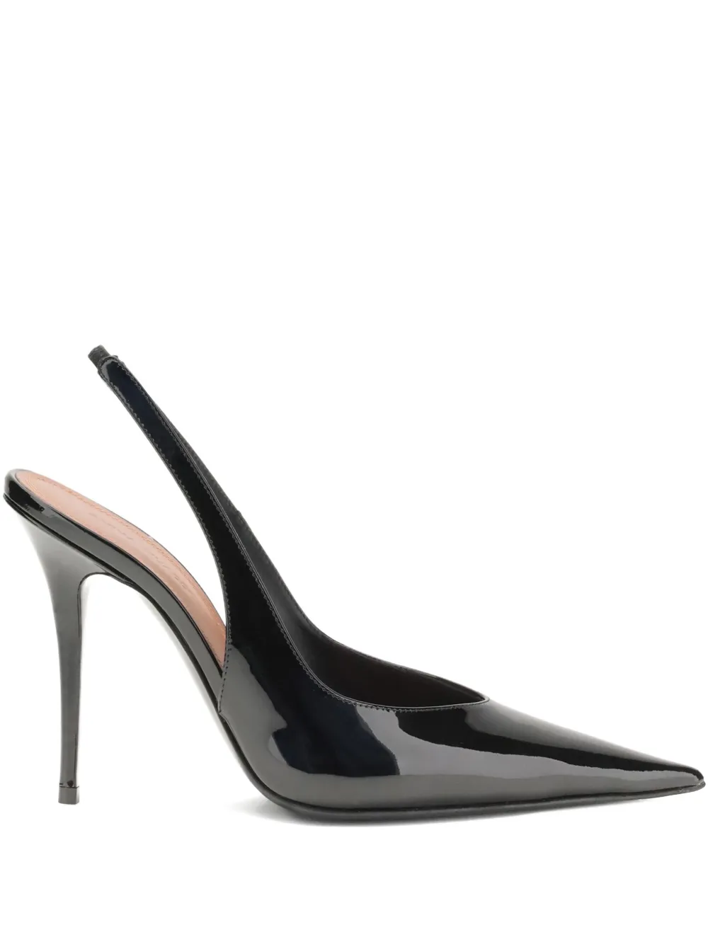 Amina Muaddi 105 mm Anok Sling slingback pumps met puntige neus Zwart
