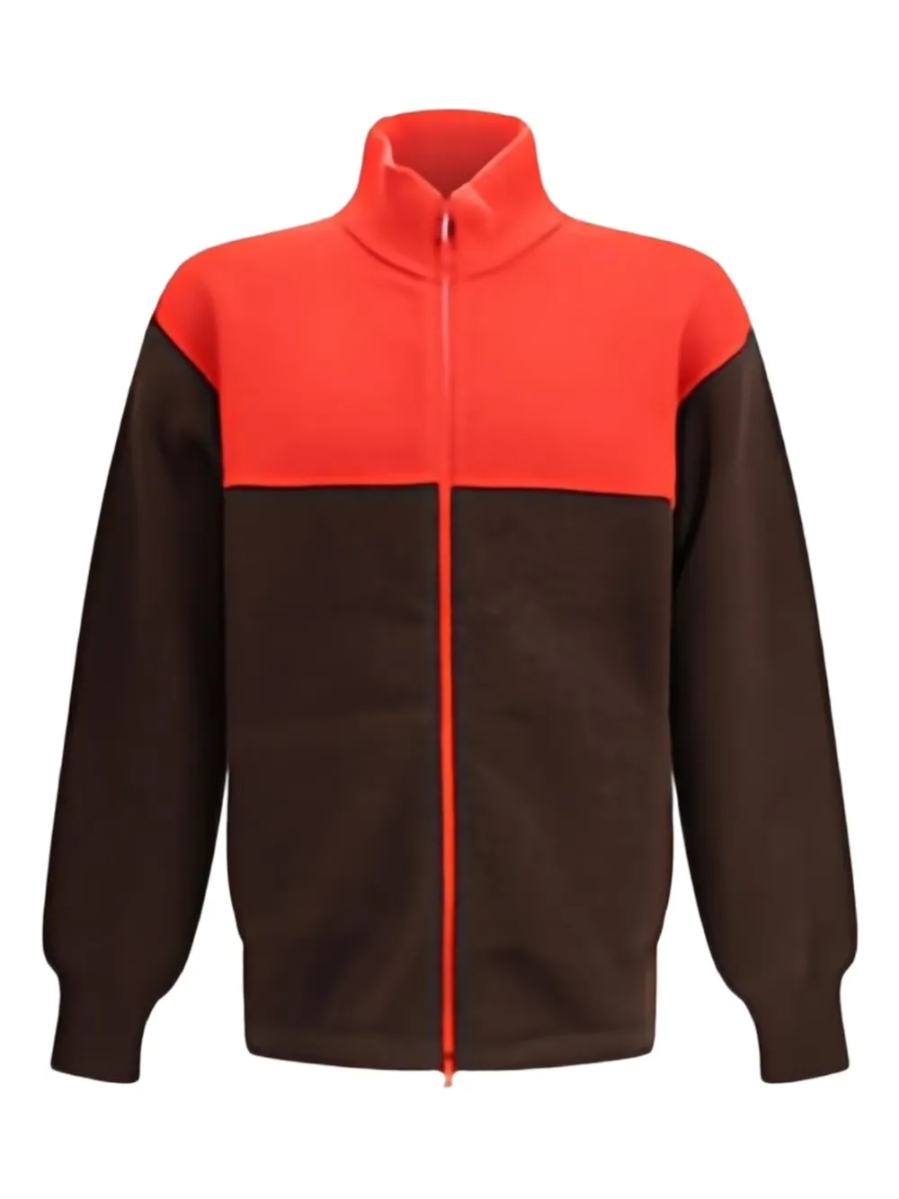 GR10K colourblock zip-fastening cardigan | Brown | Image 1