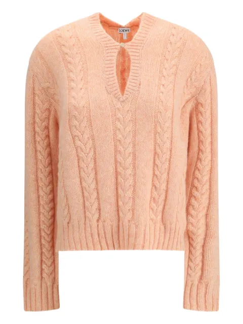 LOEWE — cable-knit v-neck sweater
