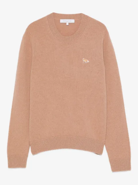 Maison Kitsuné fox-embroidered crew-neck sweater