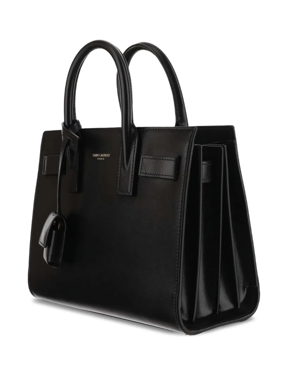 Saint Laurent Baby Sac De Jour Calf Leather Tote Bag In Black