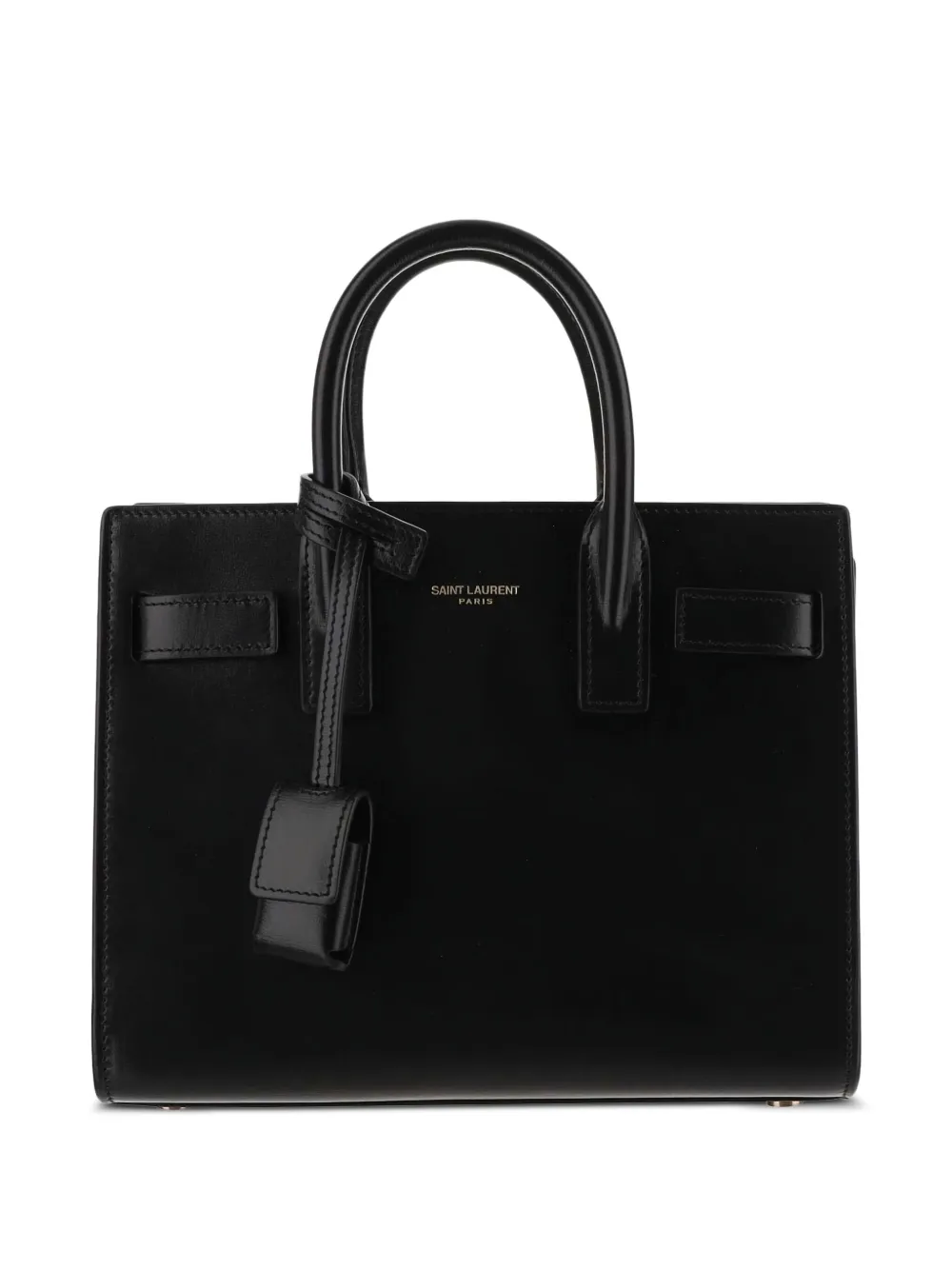 Saint Laurent Nano Sac De Jour Padlock Tote Bag In Black