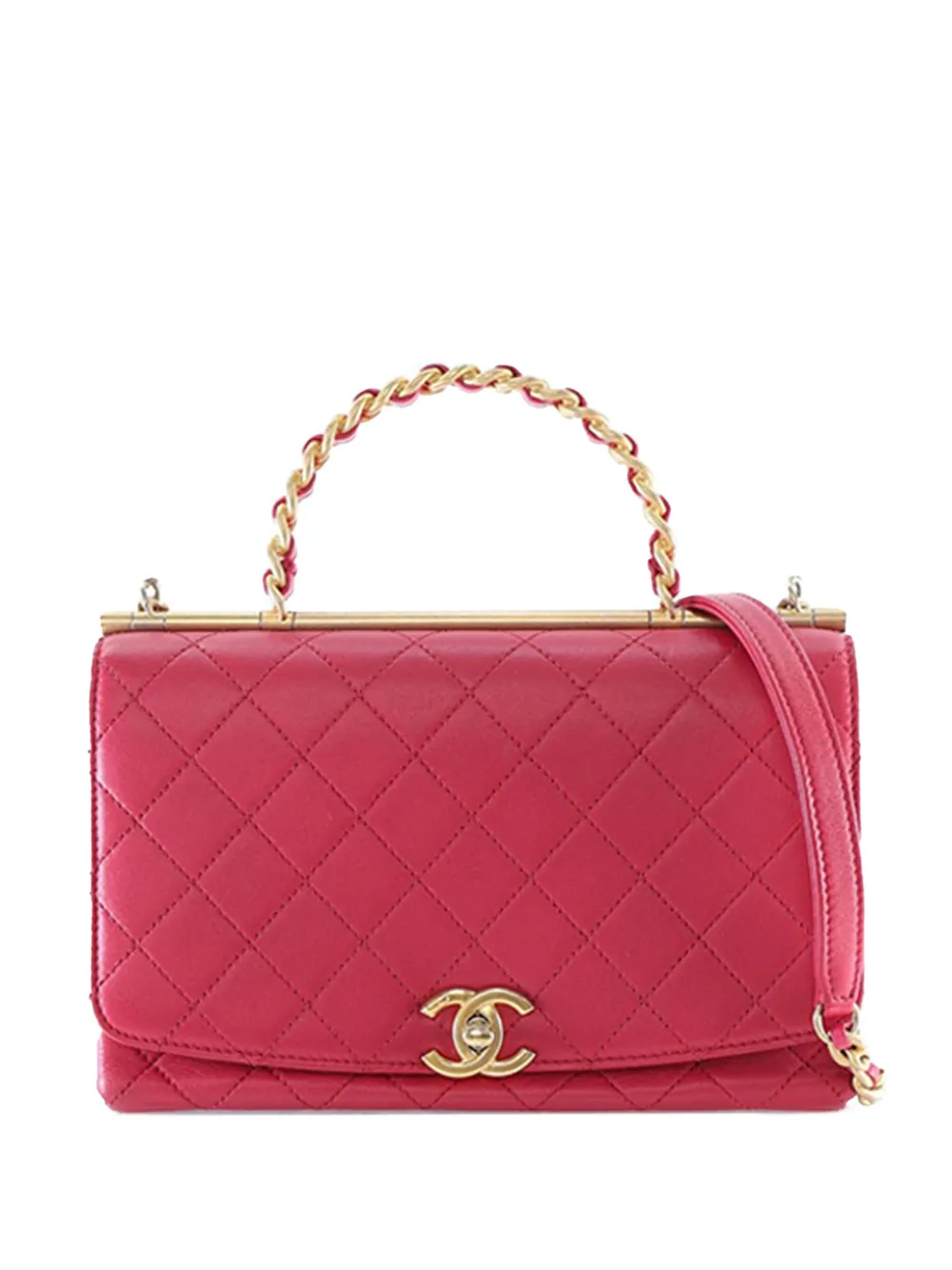 CHANEL Pre-Owned Borsa a tracolla La Parisienne media in pelle di agnello trapuntata 2019 - Rosa
