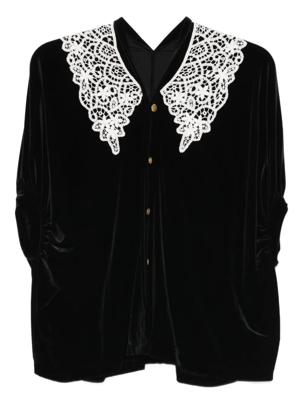 Junya Watanabe lace collar shirt | Black | Image 1