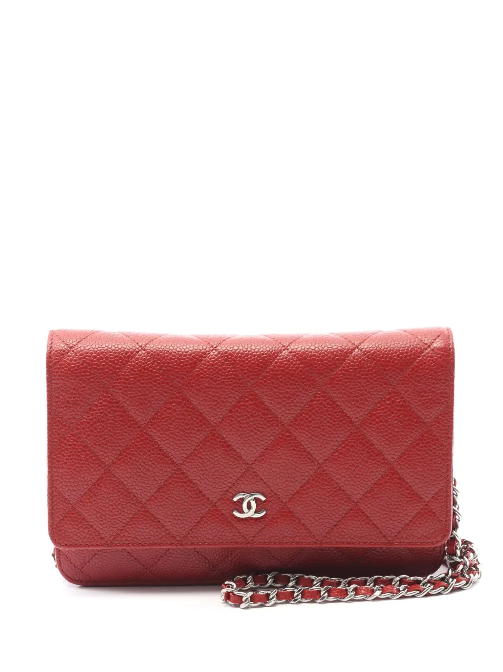 CHANEL Pre-Owned 2015-2016 CC Quilted Caviar Wallet on Chain crossbody CHANEL Pre-Owned 2015-2016 CC Quilted Caviar Wallet on Chain crossbody