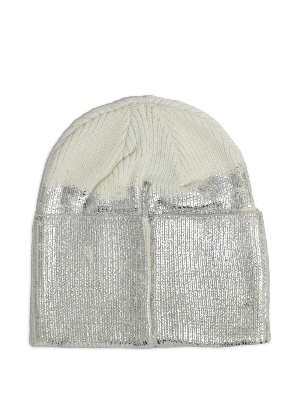 BREATH Beanie mit Folien-Print | Weiß | Image 1