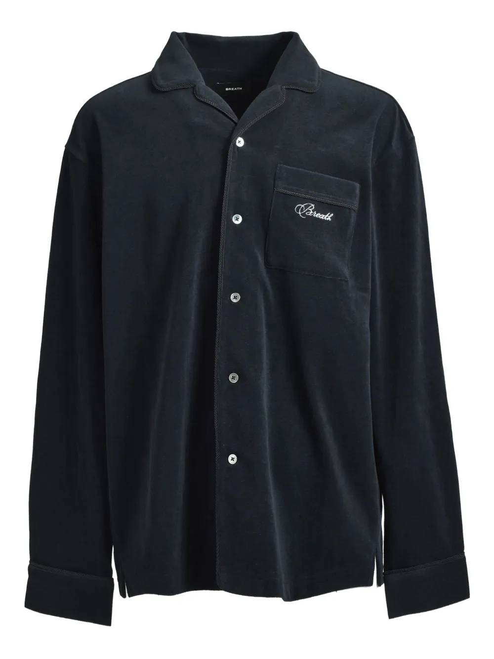 BREATH script-logo shirt | Black | Image 1