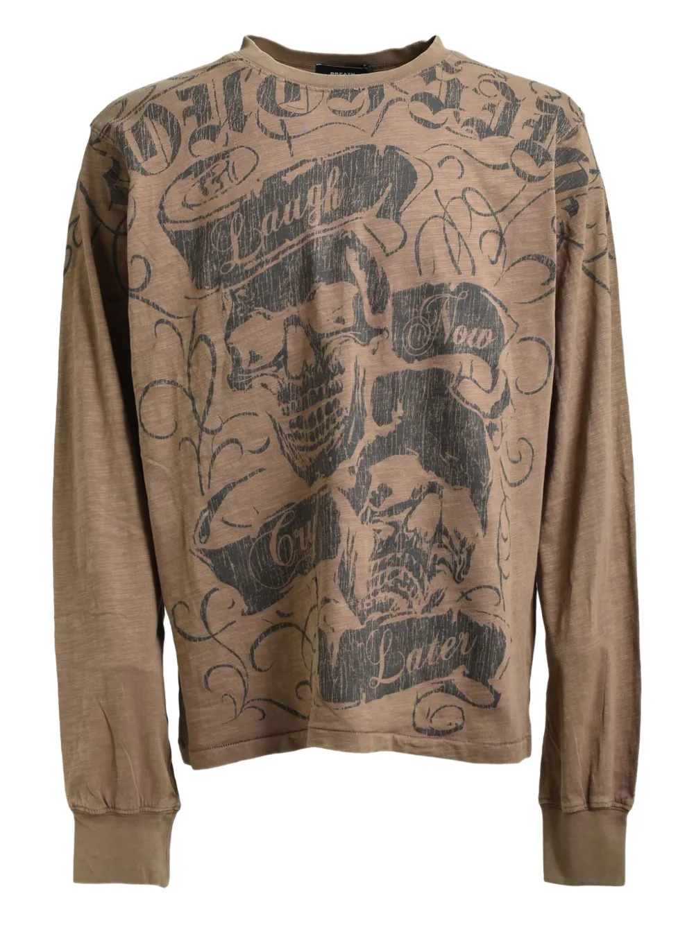 BREATH playera con motivo Skull | marrón | Image 1