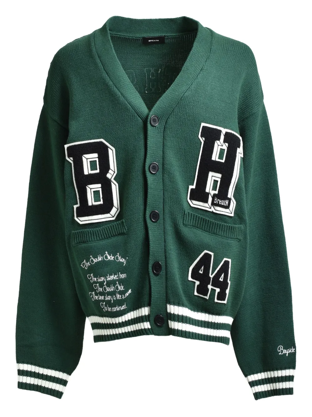 Breath Bh-patch Appliqué Cardigan In Green