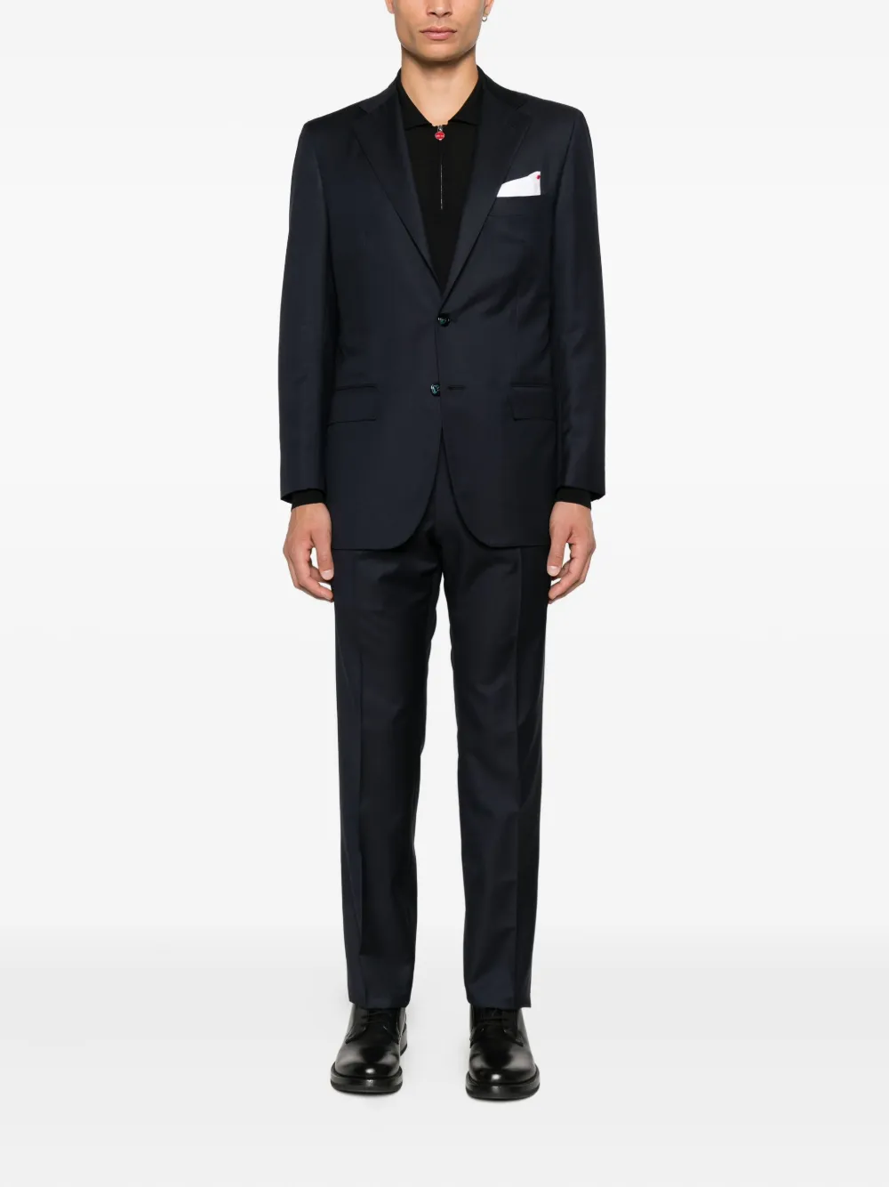 Kiton Poloshirt met rits - Zwart