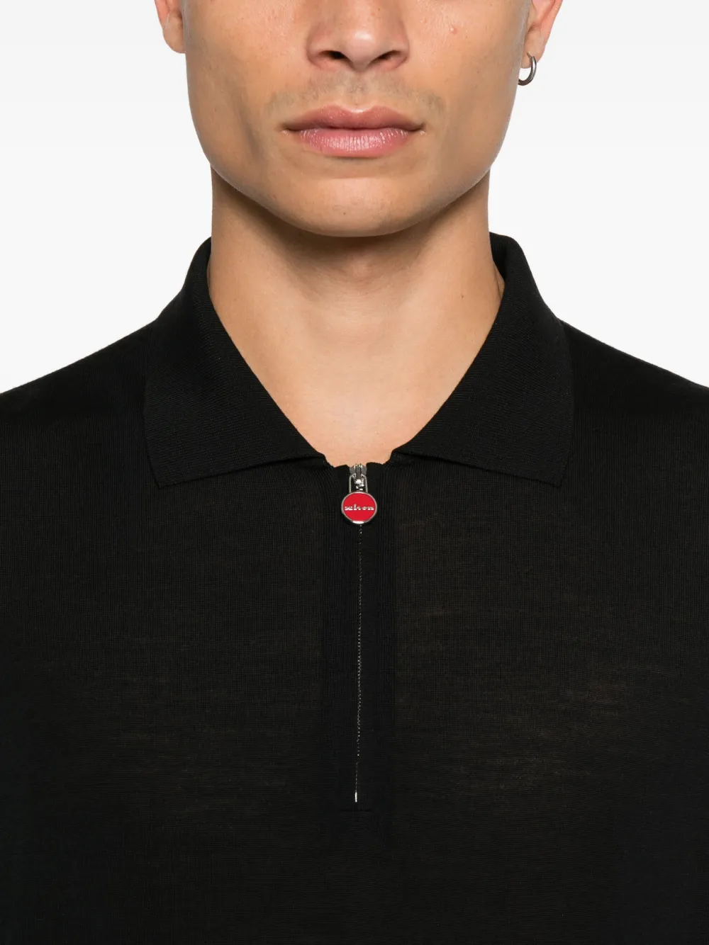Kiton Poloshirt met rits Zwart