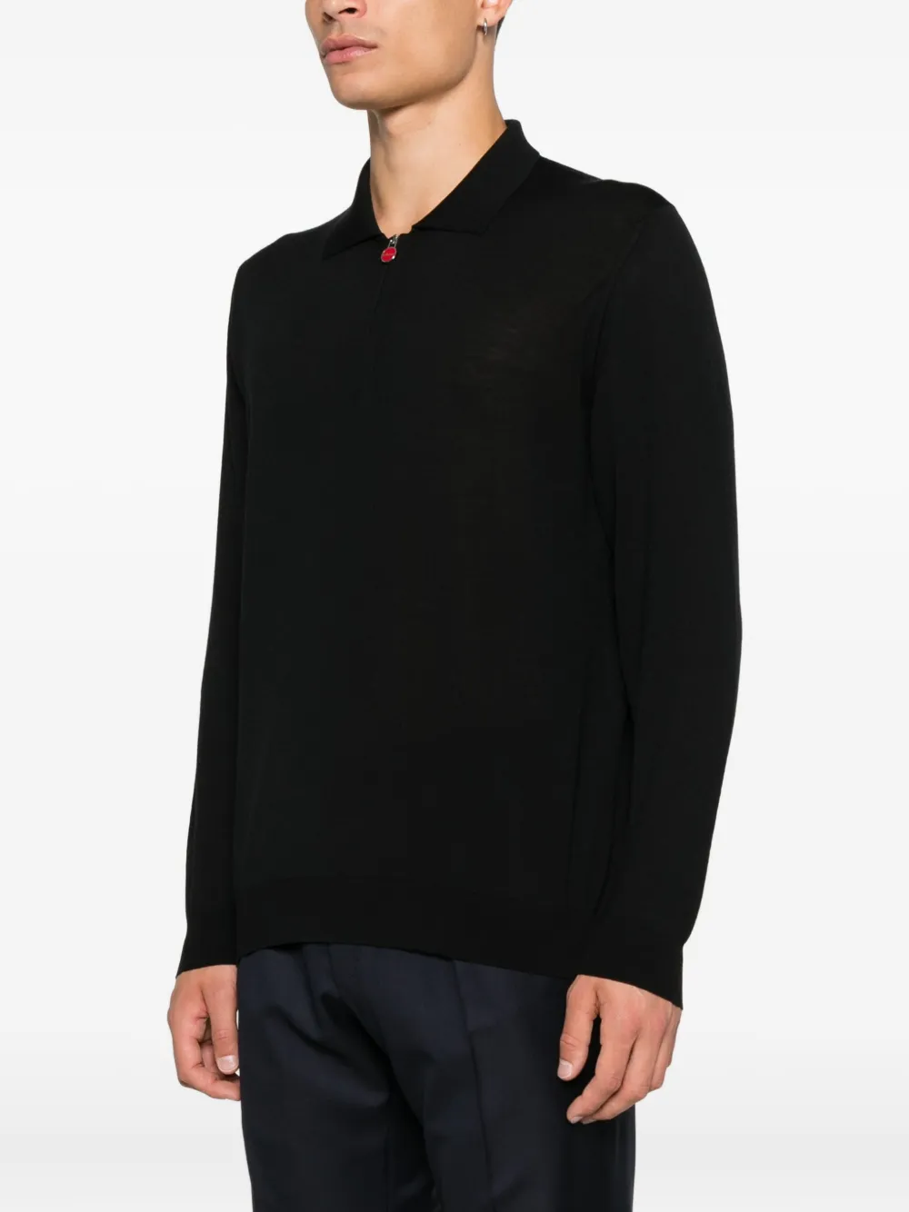 Kiton Poloshirt met rits Zwart