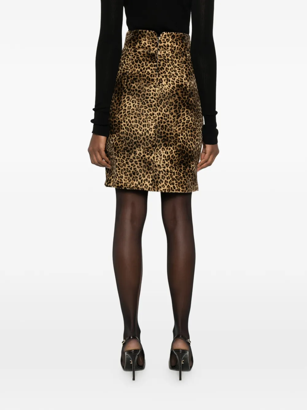 Tagliatore Rok met dierenprint Beige