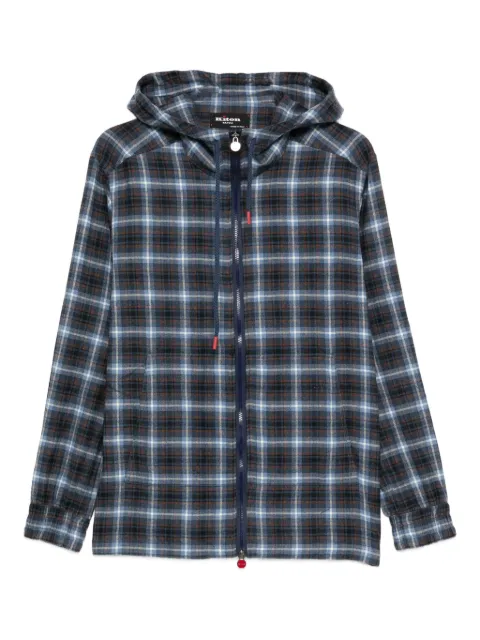 Kiton checked hooded jacket 