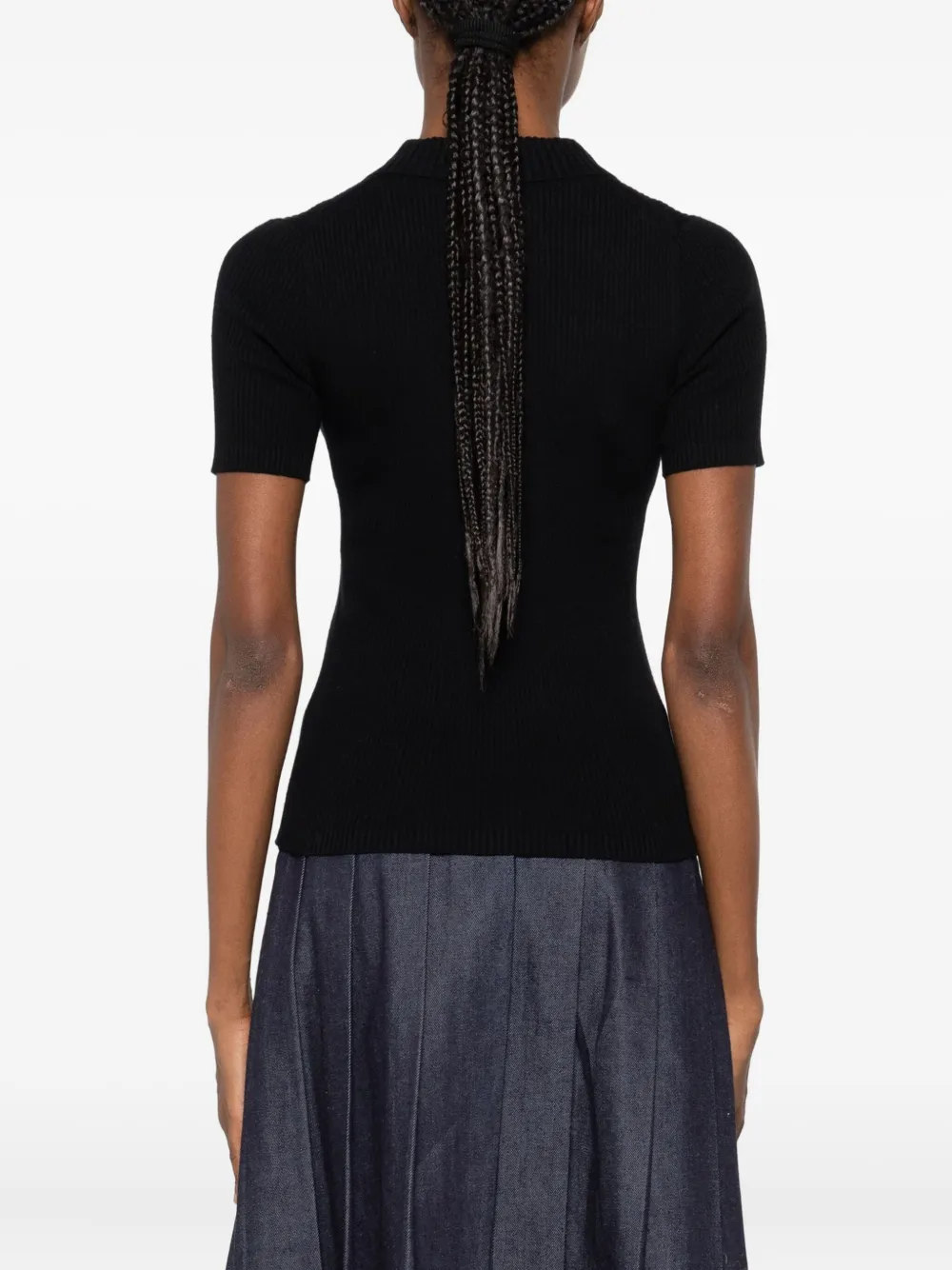 Maison Kitsuné Gebreid poloshirt Zwart