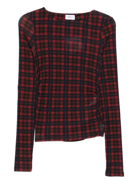 Marella plaid ruched top
