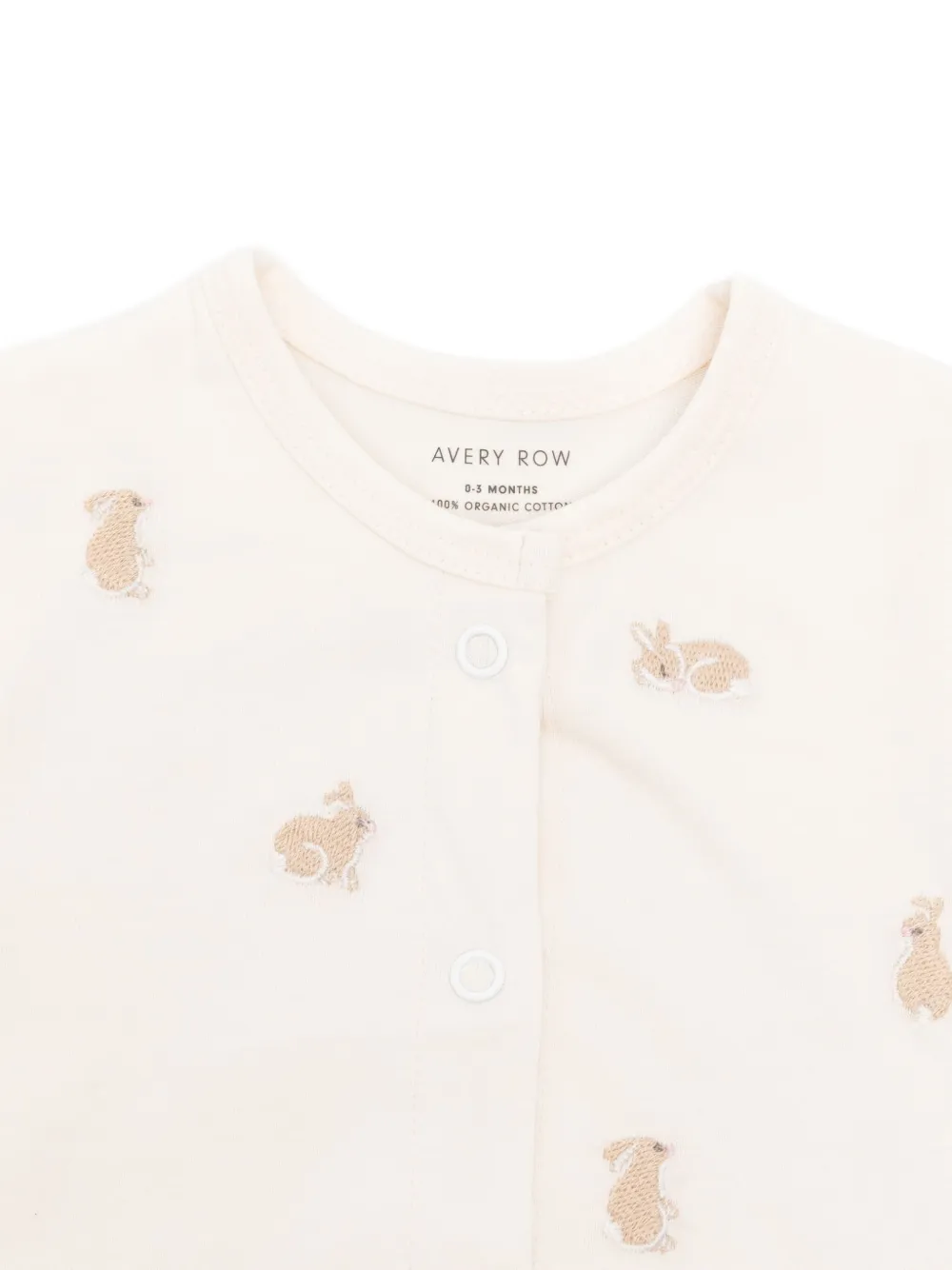 Avery Row Bunny-embroidered Babygrow Set In Black