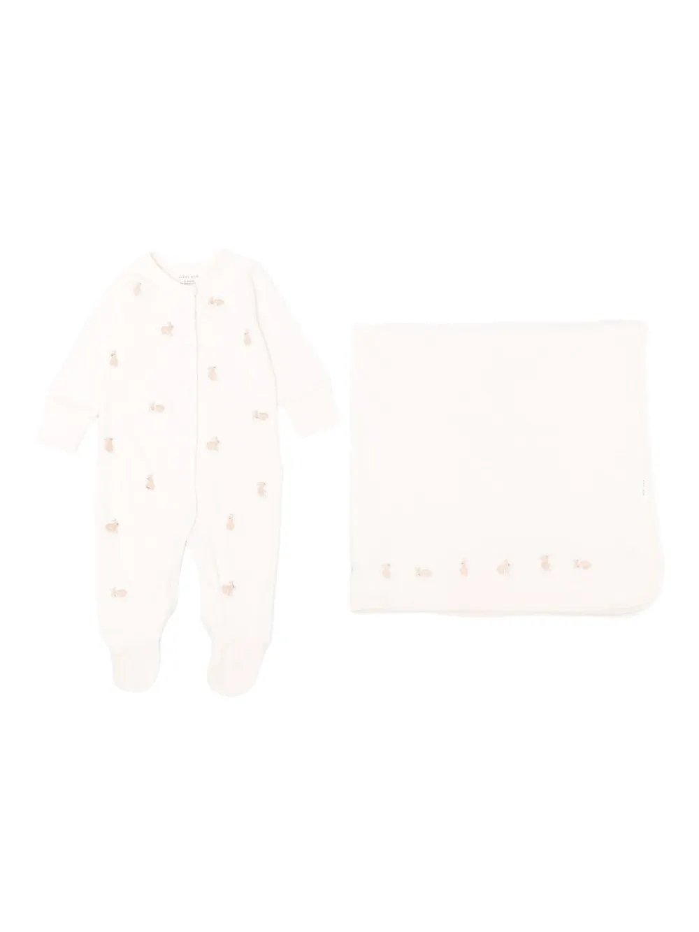 Avery Row set de mameluco con conejo bordado | negro | Image 1