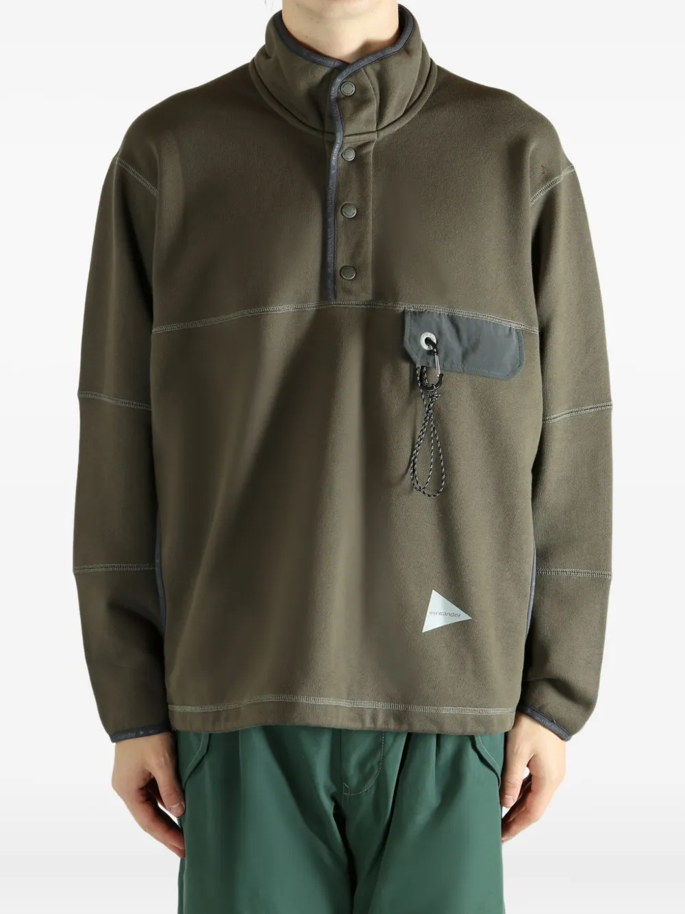 And Wander press-stud fastening sweatshirt - Groen
