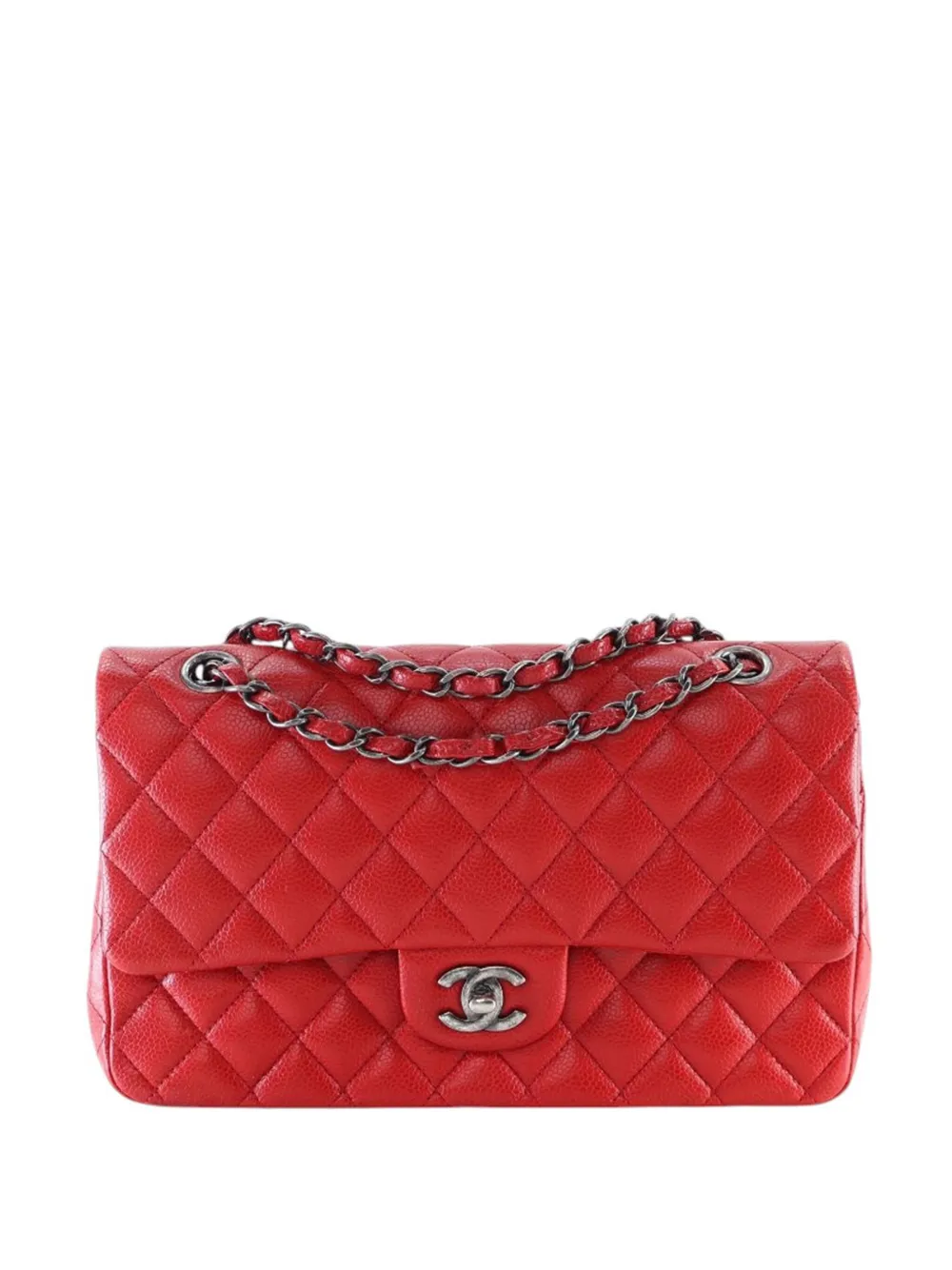 CHANEL Pre-Owned 2015-2016 Medium Classic Caviar Double Flap shoulder CHANEL Pre-Owned 2015-2016 Medium Classic Caviar Double Flap shoulder