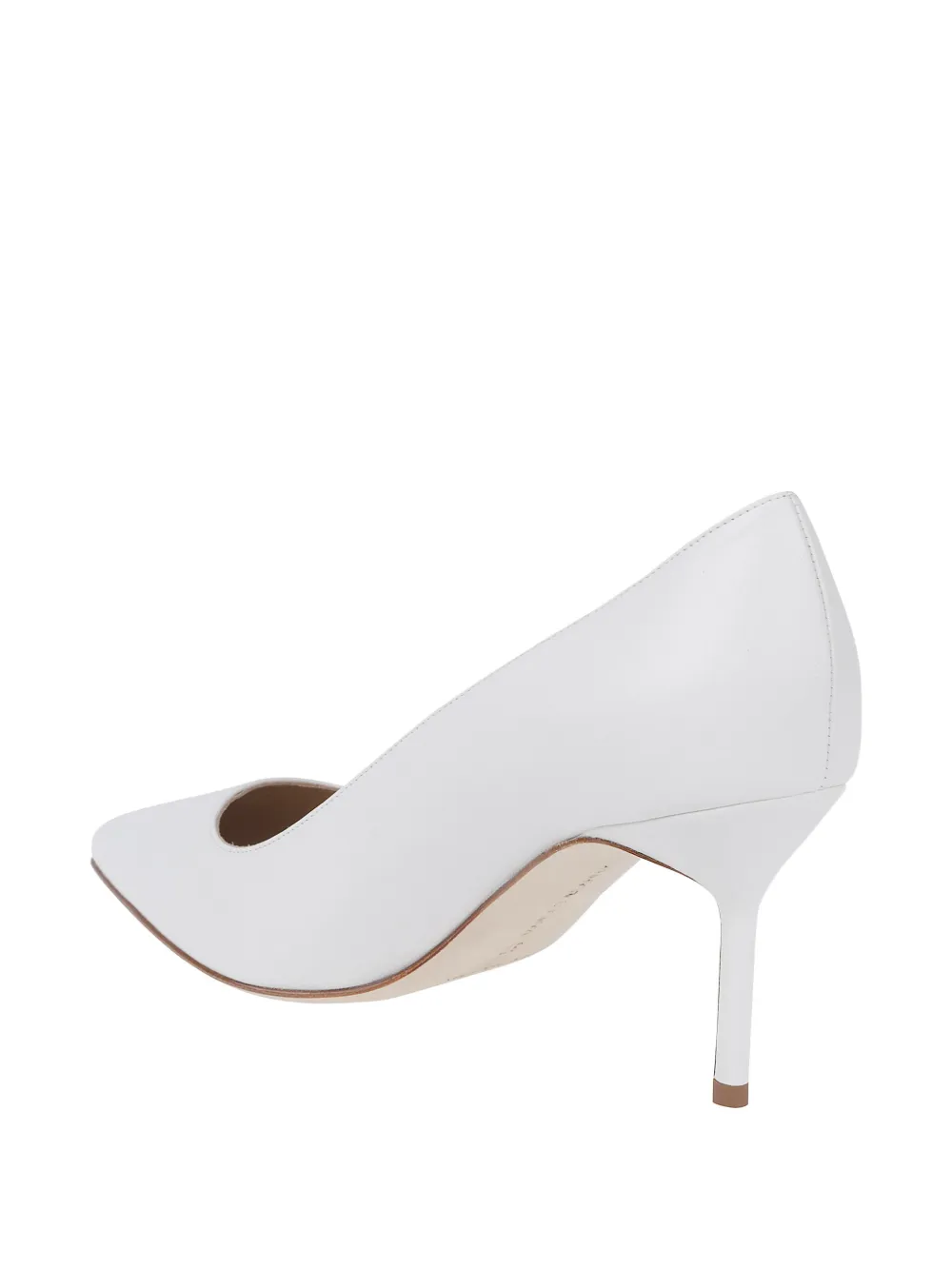 Manolo Blahnik 90mm Leather Pumps In White