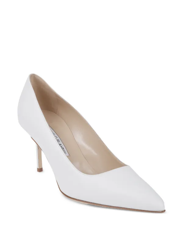 レア☆Manolo Blahnik MARSOTTA PUMP Manolo Blahnik 90mm Leather Pumps | White | FARFETCH RO