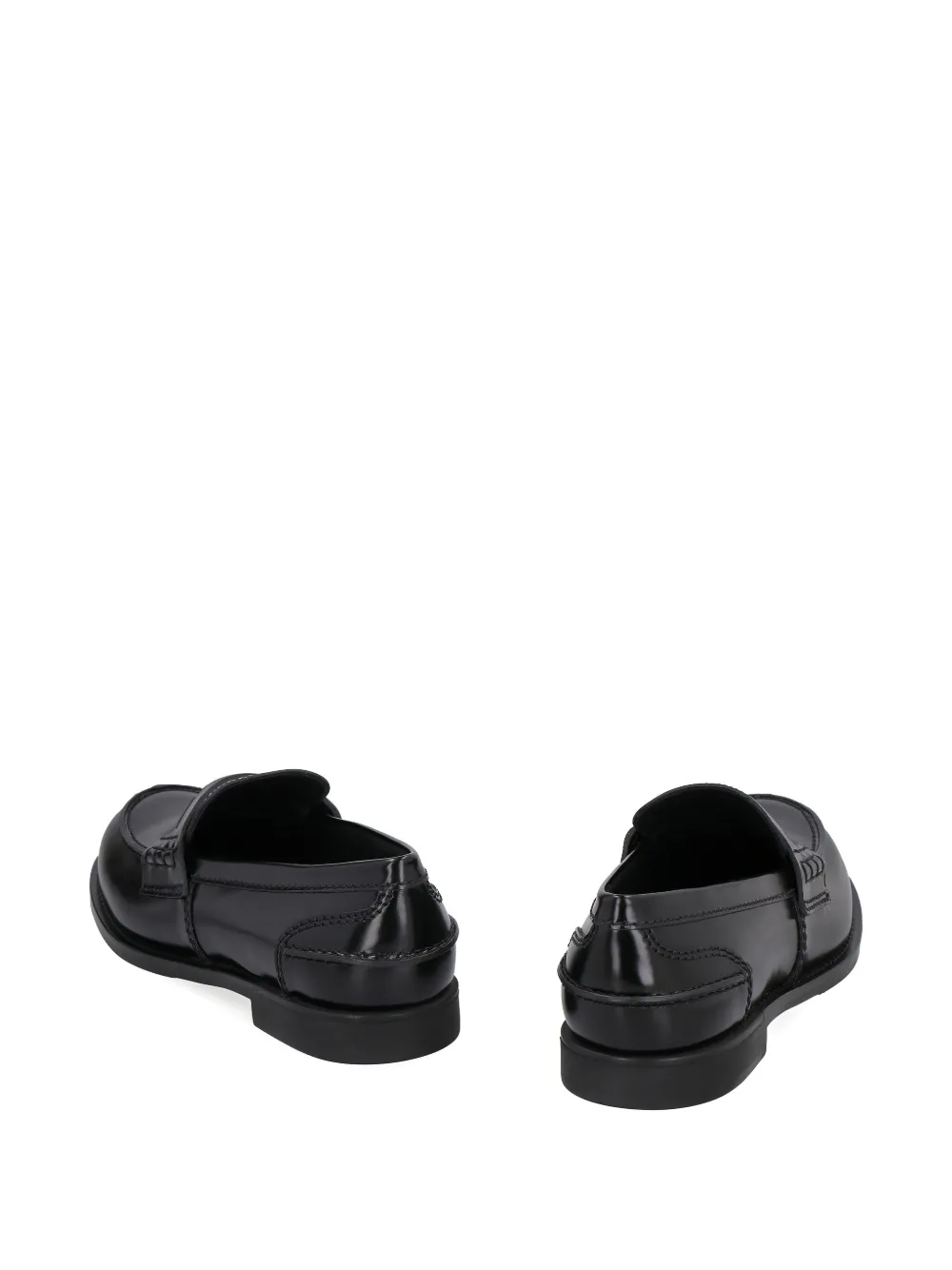 Miu Geborstelde penny bar loafers Zwart