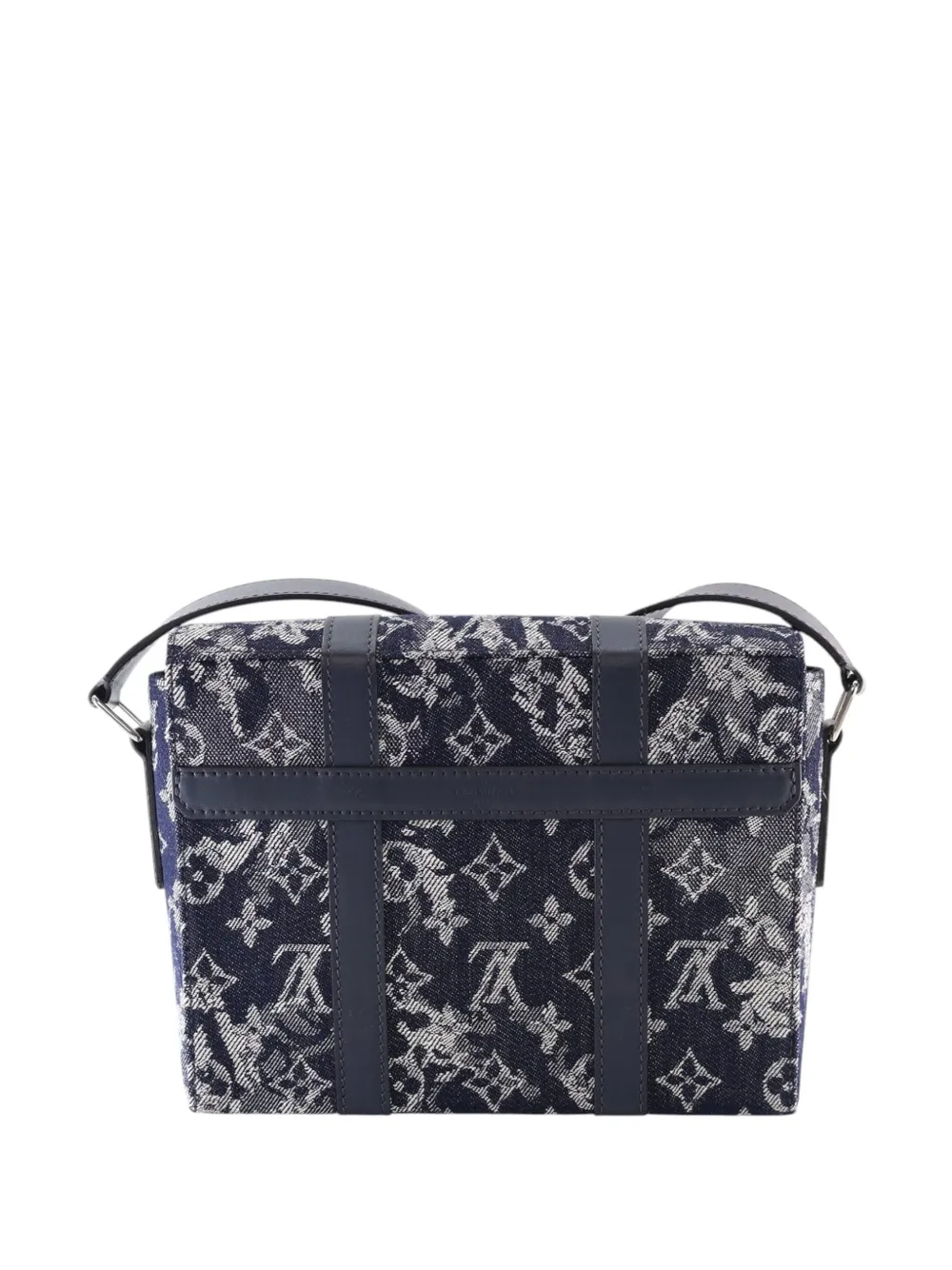 Pre-owned Louis Vuitton 2020 Monogram Tapestry Trunk Messenger Crossbody Bag In Blue