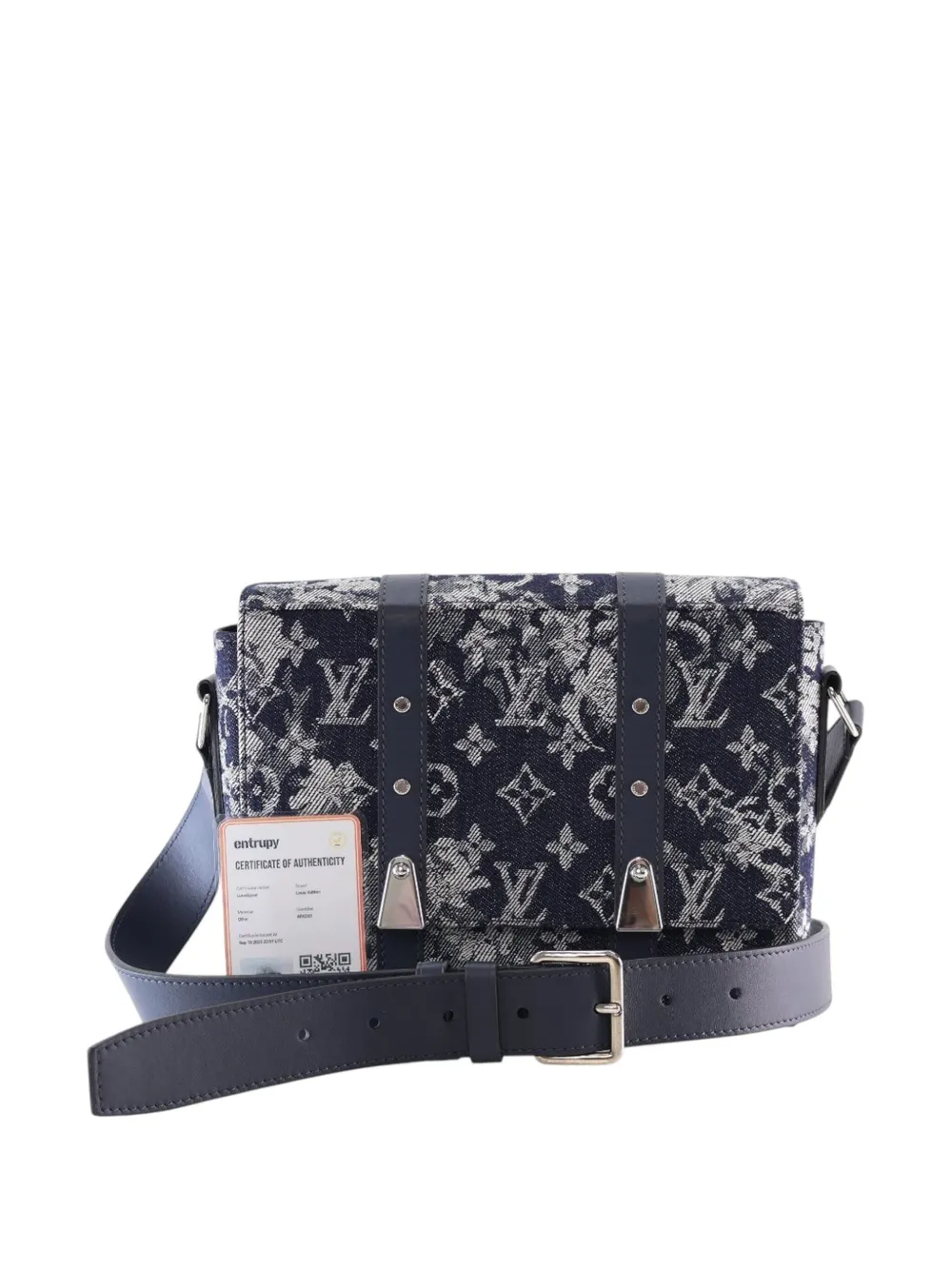 Pre-owned Louis Vuitton 2020 Monogram Tapestry Trunk Messenger Crossbody Bag In Blue