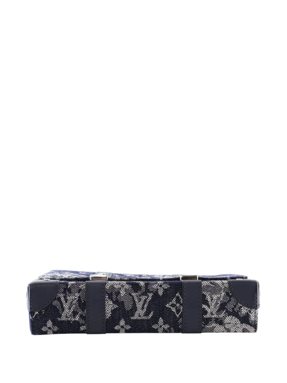 Pre-owned Louis Vuitton 2020 Monogram Tapestry Trunk Messenger Crossbody Bag In Blue