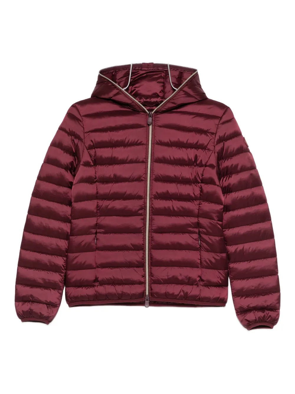 Save The Duck Alexis Hooded Zip-up Jacket In Burgundy