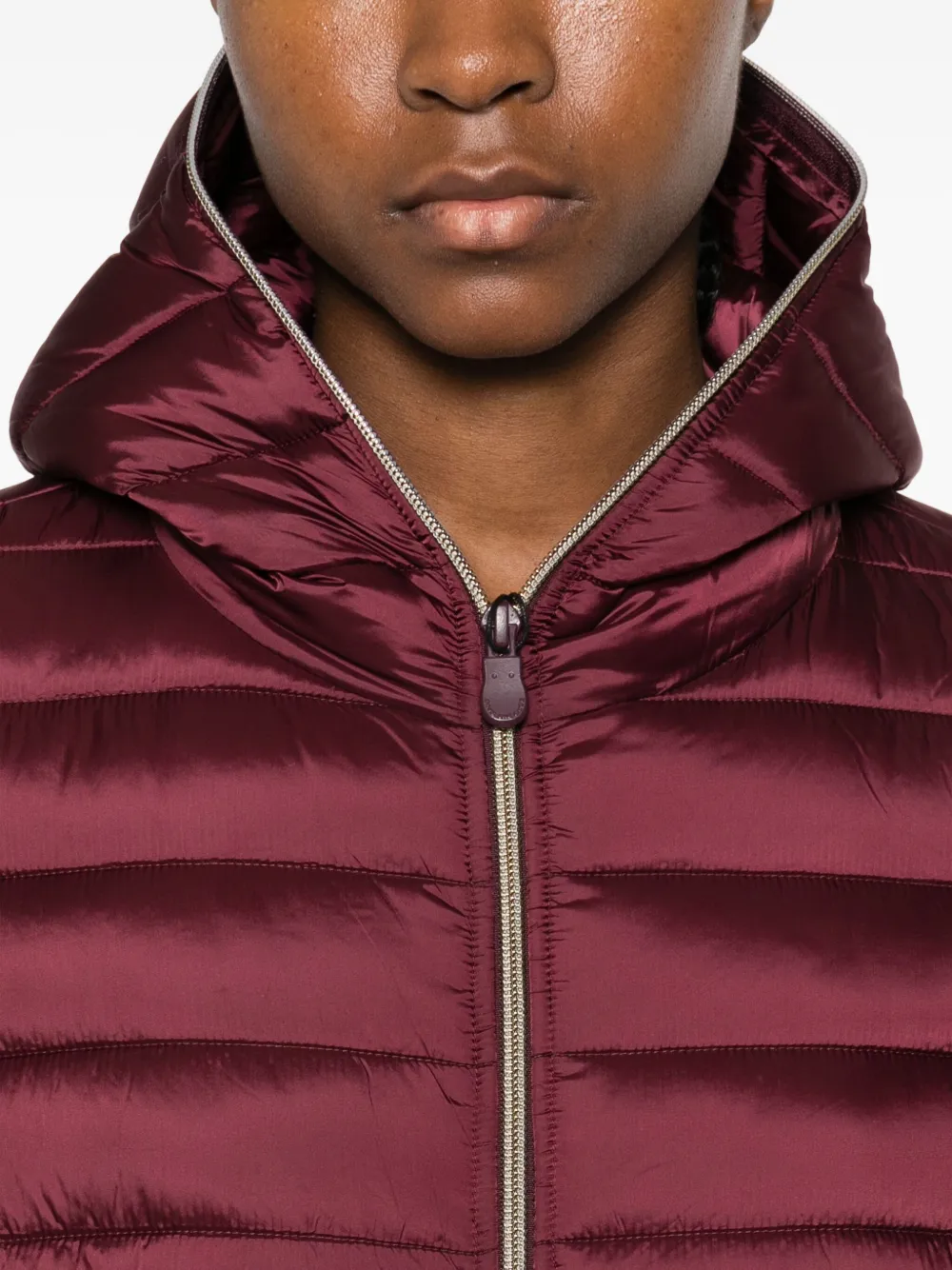 Save The Duck Alexis Hooded Zip-up Jacket In Burgundy
