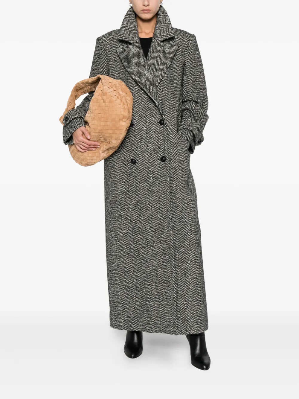 Tagliatore herringbone-pattern belted coat | Double Breasted & Peacoats | Image 2
